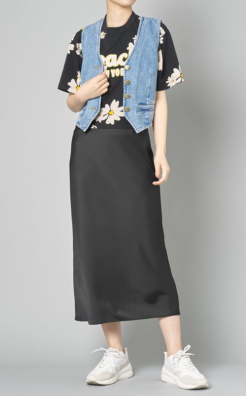 ウォッシュドデニムベスト