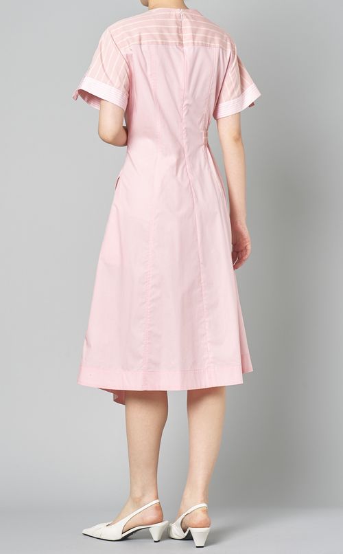 ミックスストライプギャザーワンピース