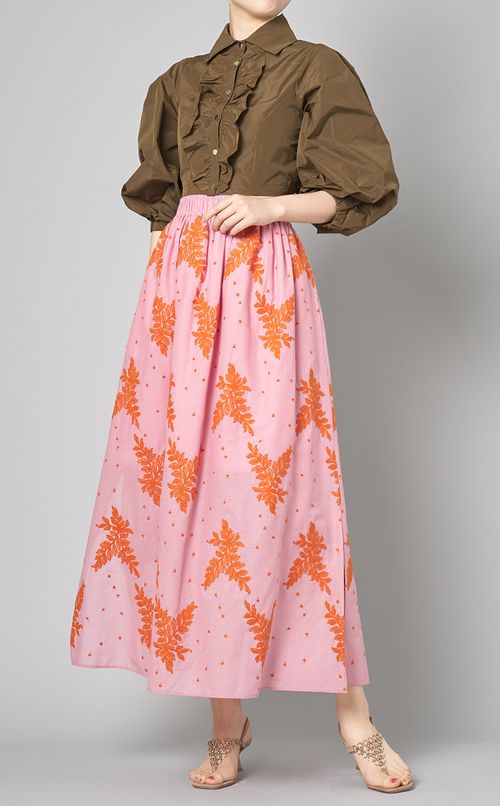 タフタフリルクロップドブラウス