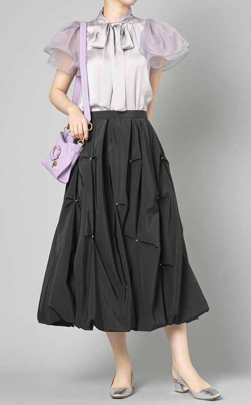 シアースリーブボウタイブラウス