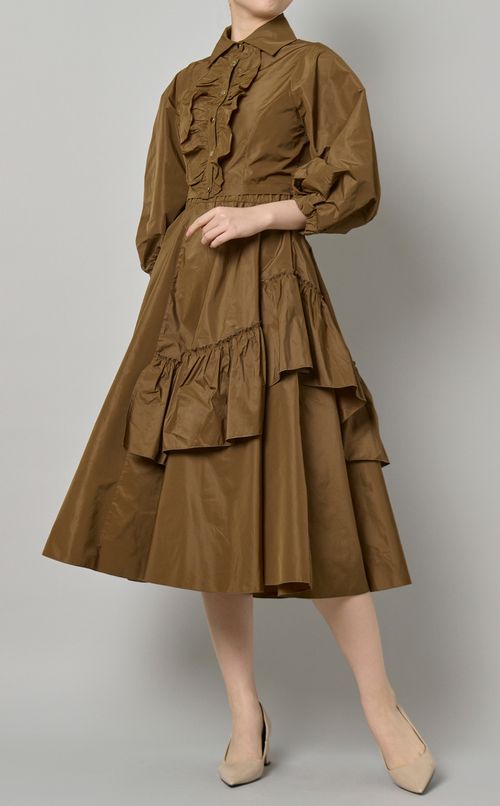 タフタフリルクロップドブラウス