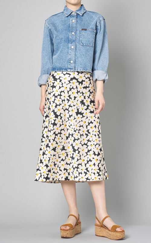 クロップデニムボタンダウンシャツ