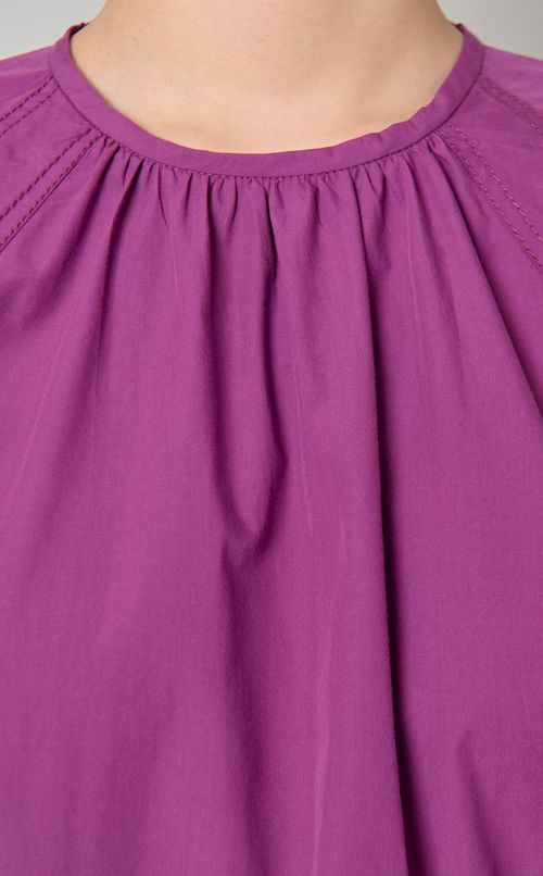 コットンポプリンショートスリーブブラウス