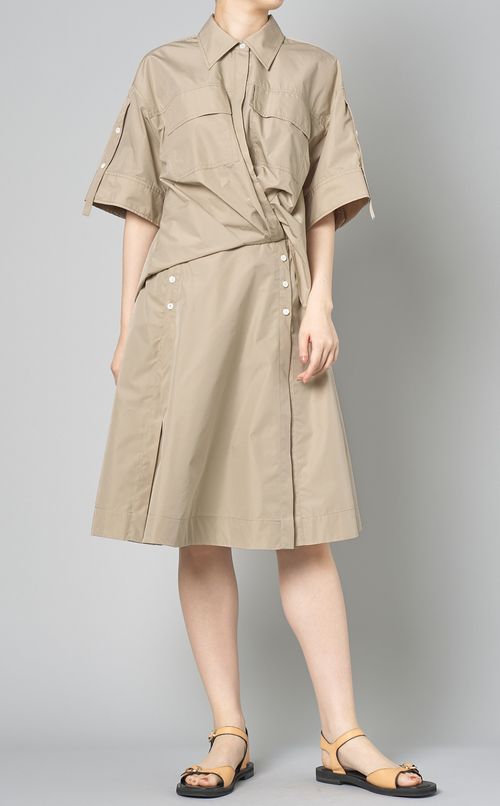 ドレープショートスリーブシャツワンピース