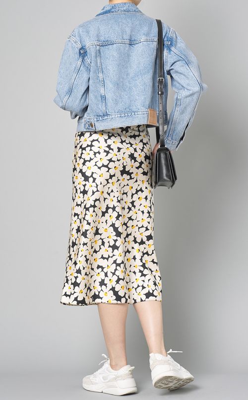 フロントジップクロップデニムブルゾン