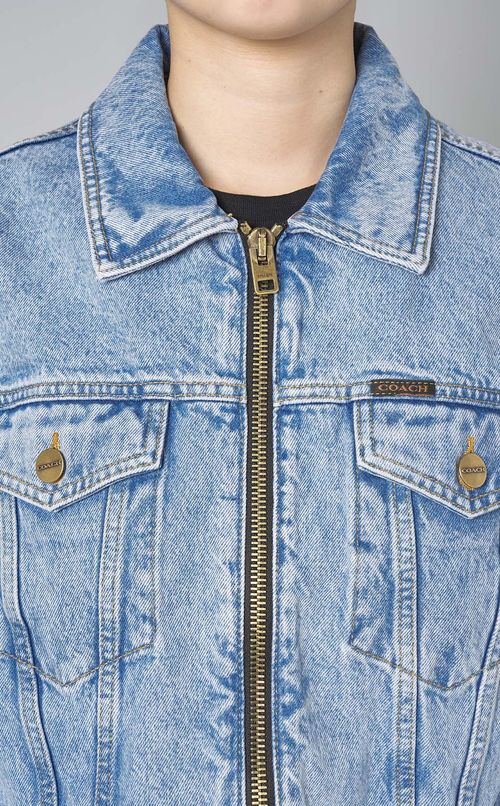 フロントジップクロップデニムブルゾン