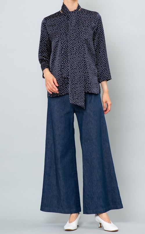 ワイドイージーデニムパンツ