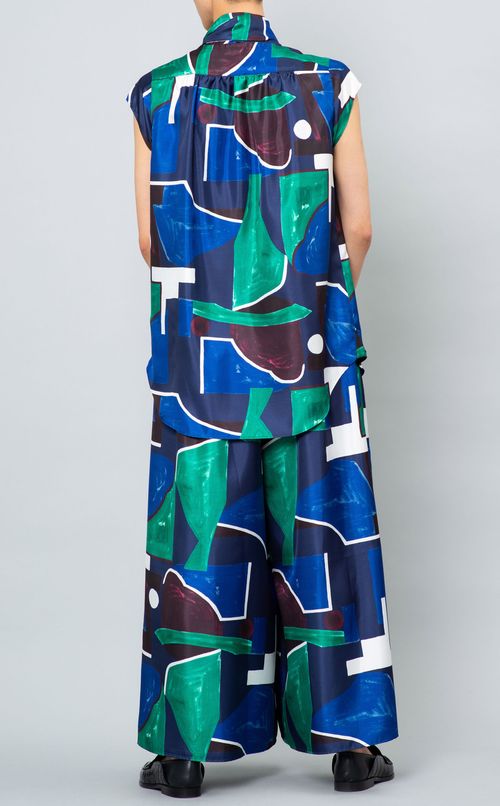 プリントワイドイージーパンツ