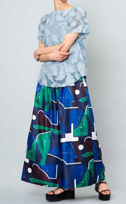 カットジャカードブラウス