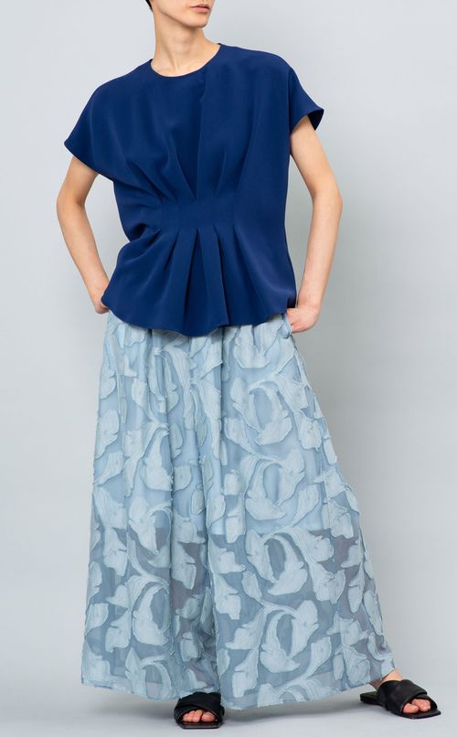 トリアセテートタックTブラウス