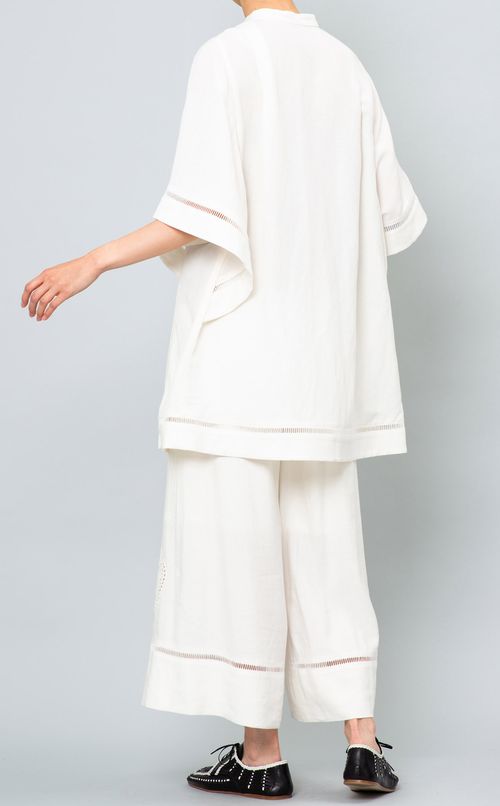 エンブロイダリーワイドイージーパンツ