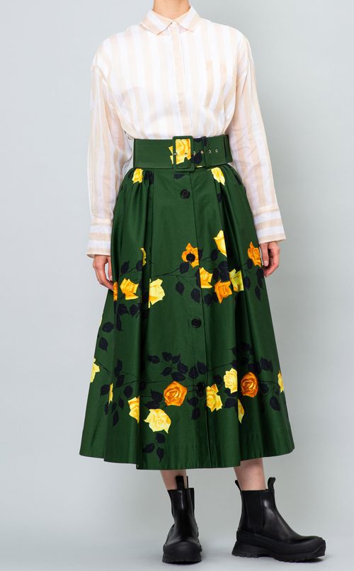 ストライプコットンブラウス