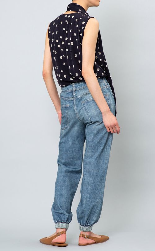 フラワープリントボウブラウス