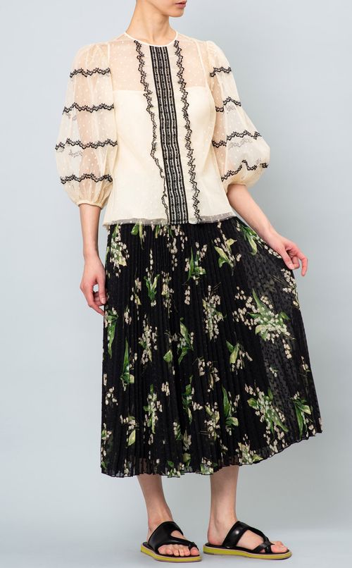 バイカラーショートスリーブブラウス