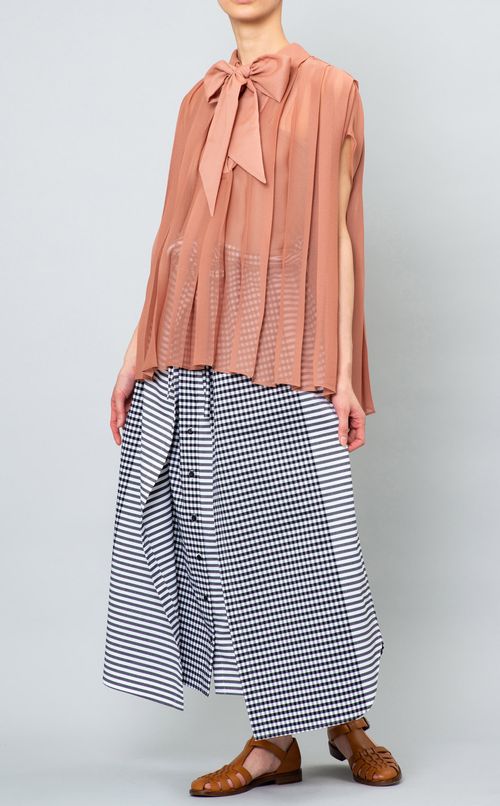 シフォンボウタイブラウス