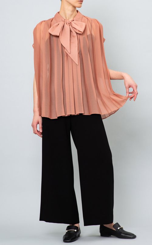 シフォンボウタイブラウス