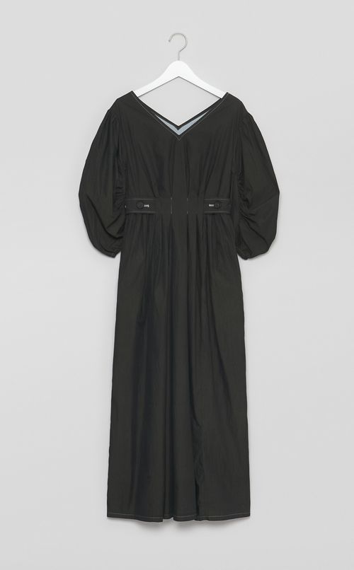 【reADdress】ギャザースリーブボタンベルトワンピース