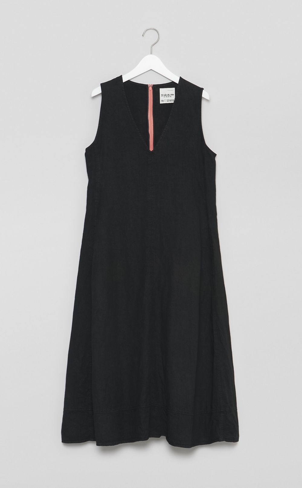 【reADdress】Vネックリネンノースリーブワンピース