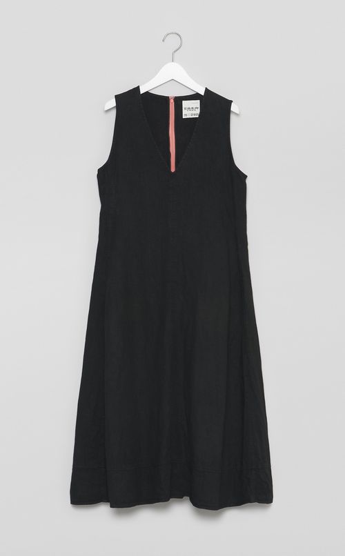 【reADdress】Vネックリネンノースリーブワンピース