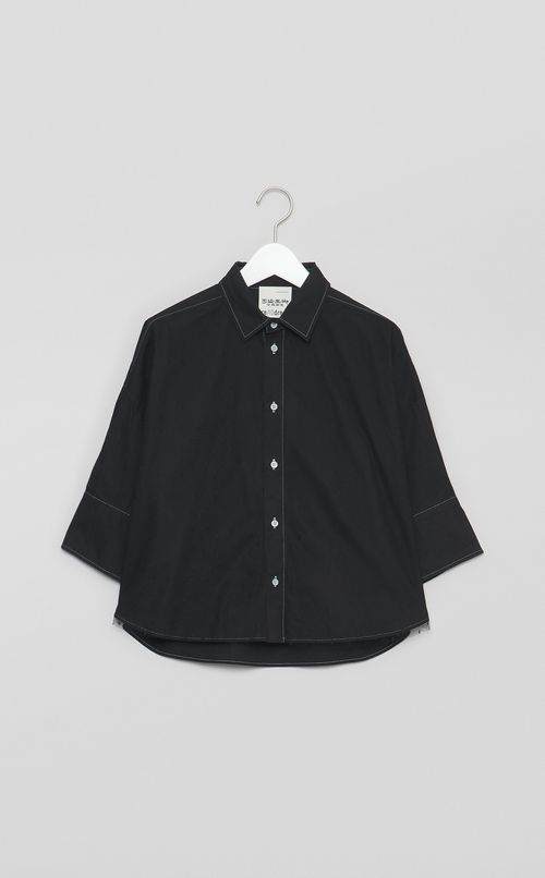 【reADdress】コットンポプリンレース半袖シャツ