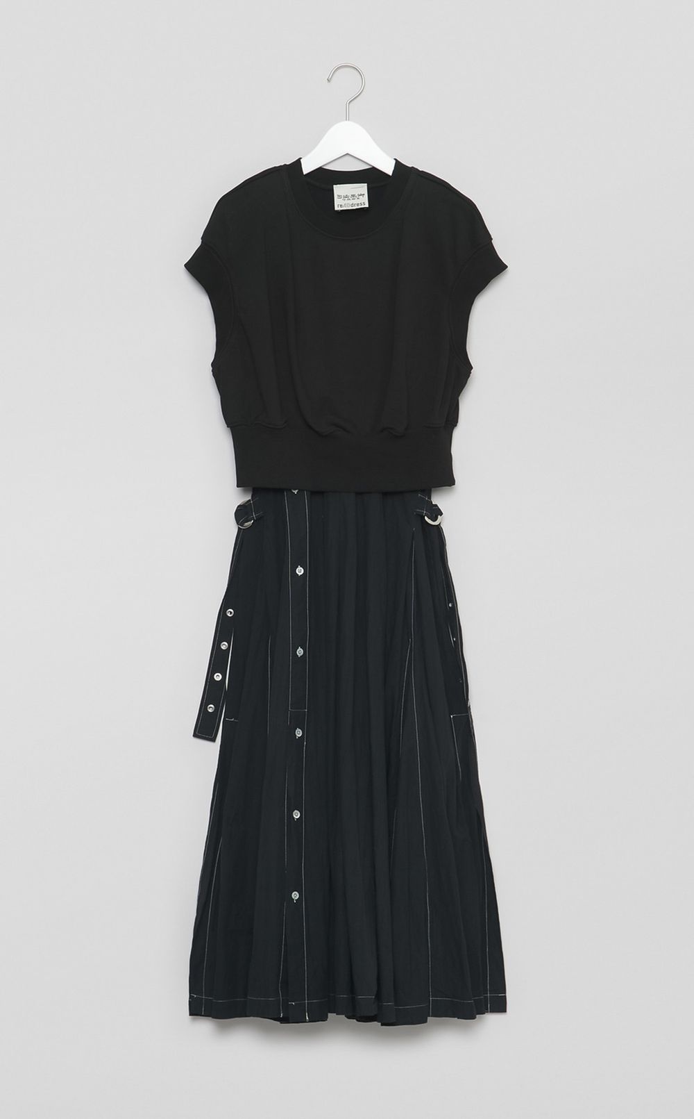 【reADdress】ノースリーブスウェットコンボワンピース