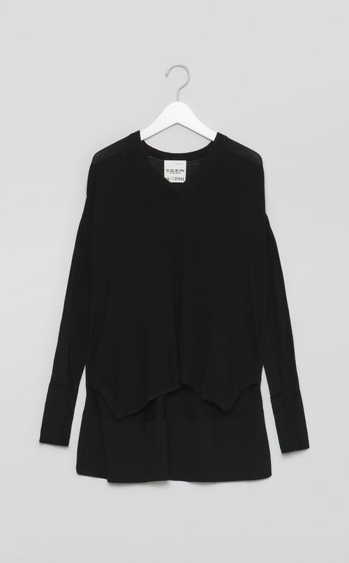 【reADdress】ウールVネックハイゲージニット