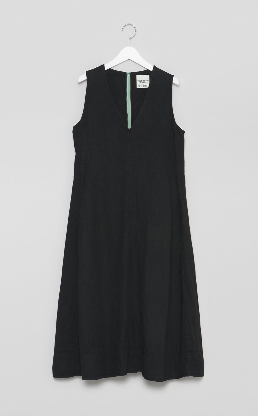 【reADdress】Vネックリネンノースリーブワンピース