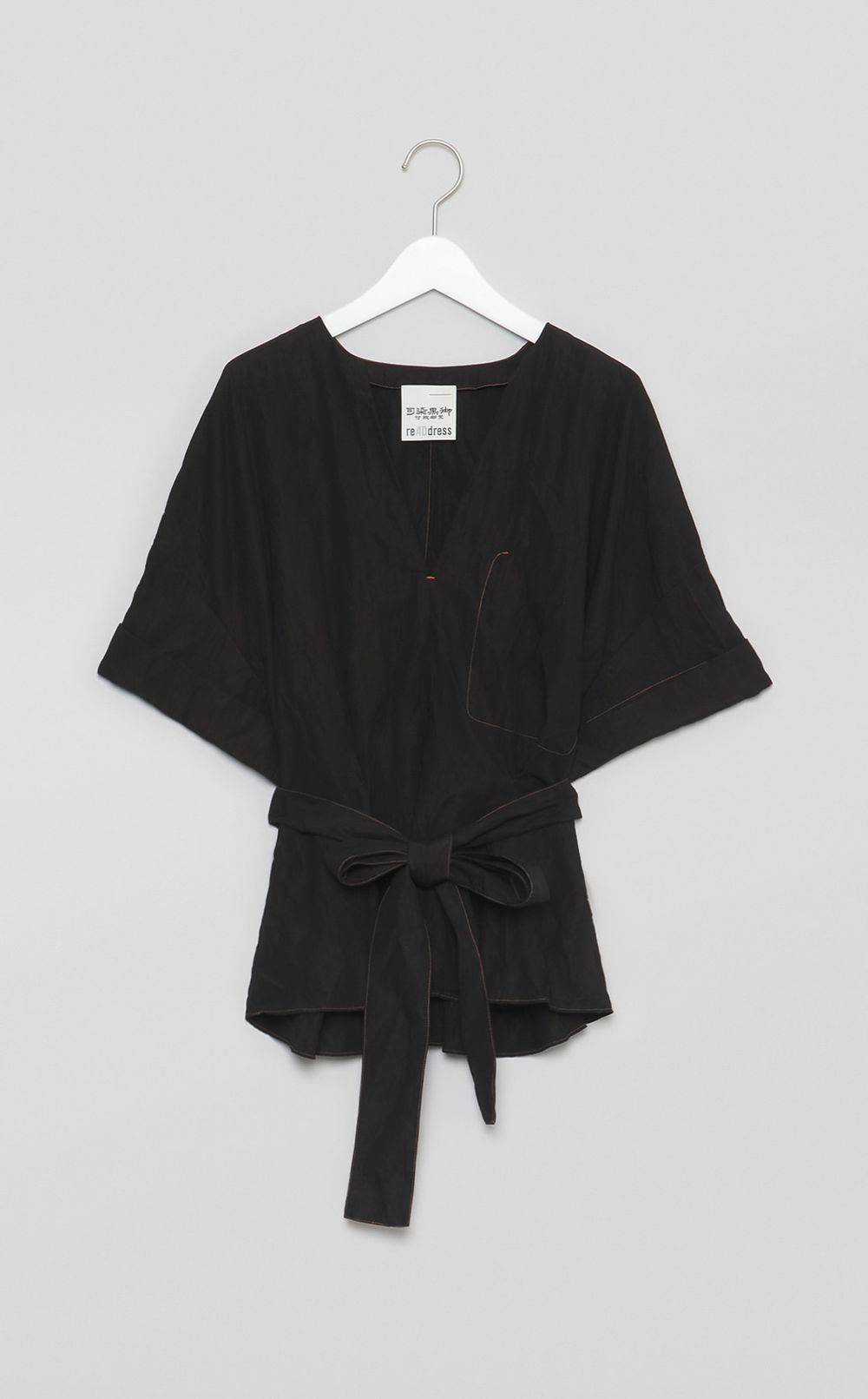【reADdress】ベルト付Vネックブラウス