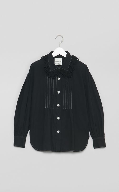 【reADdress】フリルカラーコットンシャツ