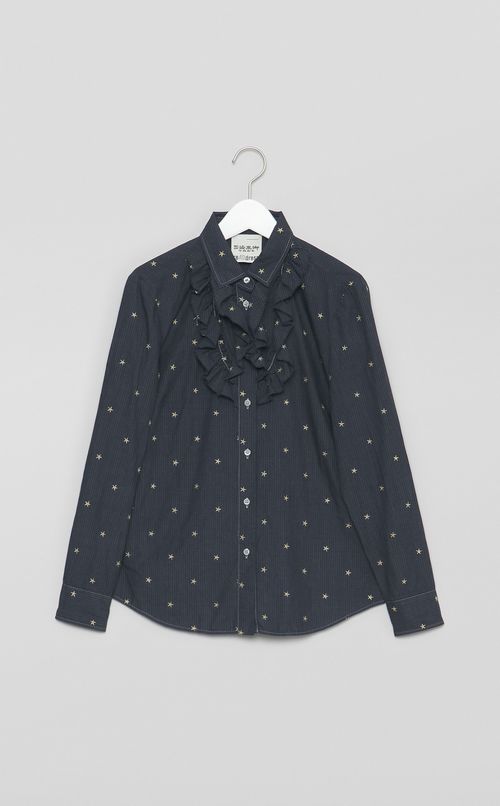 【reADdress】フロントフリルストライプシャツ