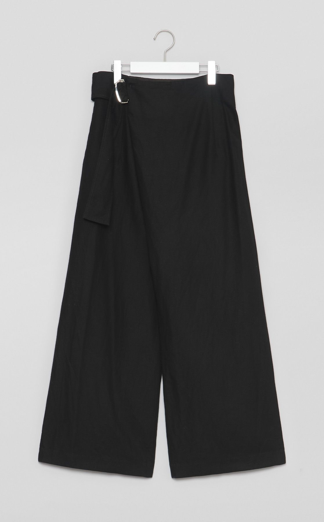 Y's ワイズ ///  コットンリネン後ラップパンツ 黒  size 2 京都紋付｜【reADdress】コットンリネンラップパンツ