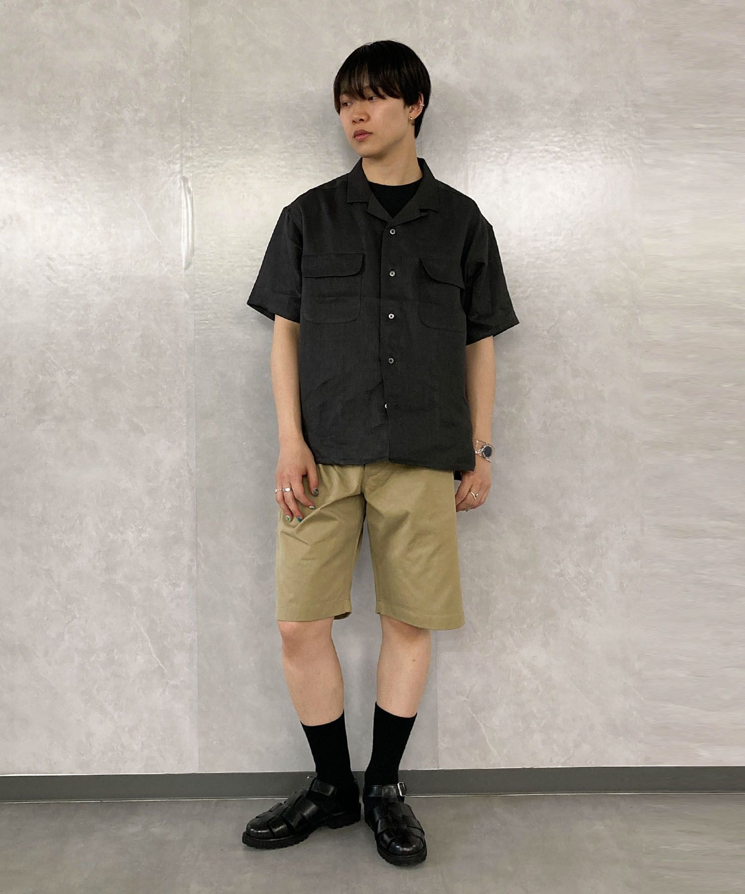Nigel Cabourn｜リネンツイルオープンカラーシャツ