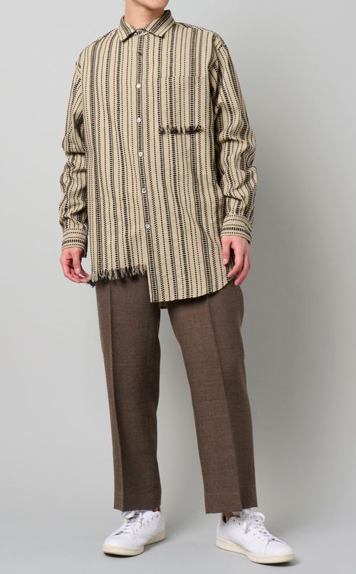 ドビーストライプアシンメトリーシャツ