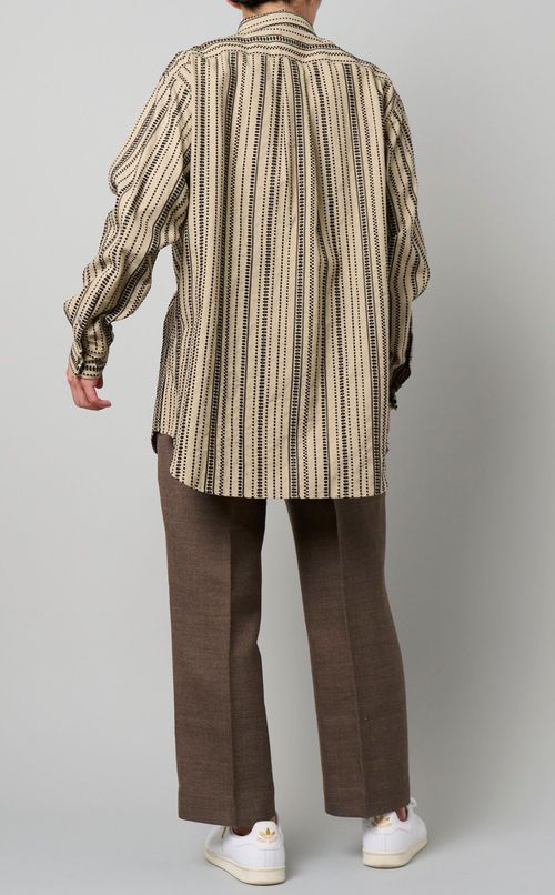 ドビーストライプアシンメトリーシャツ