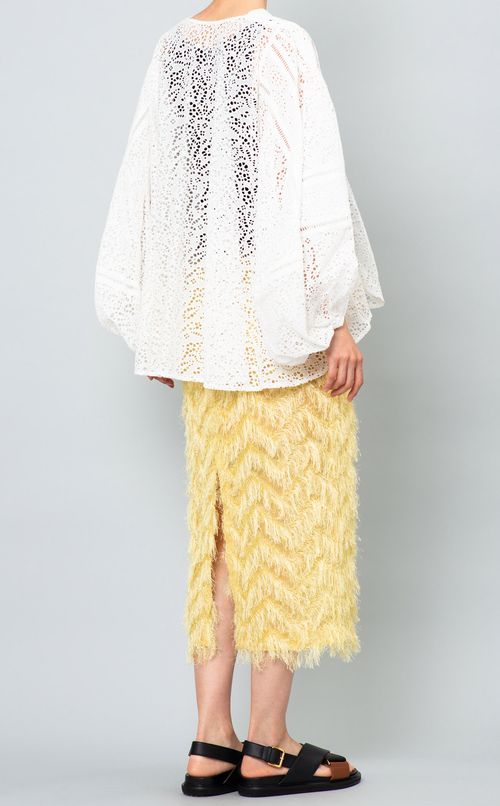 コットンレースプルオーバーブラウス