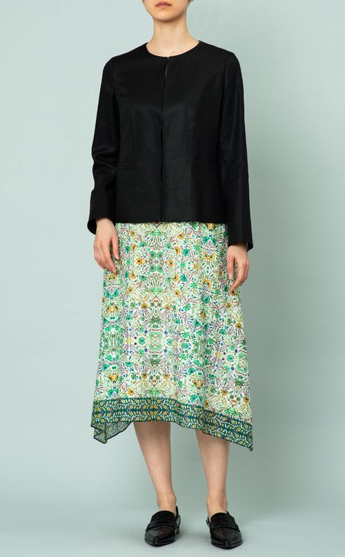 リネンノーカラージャケット