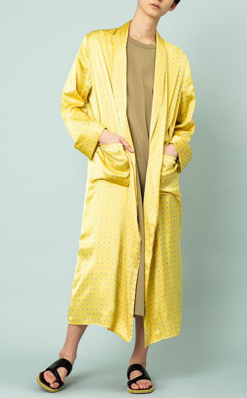 小紋プリントロングガウン