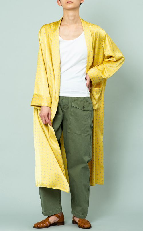 小紋プリントロングガウン