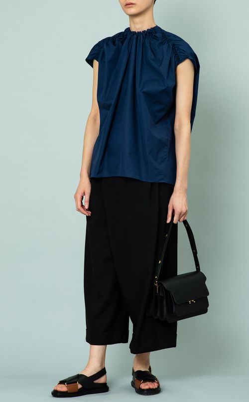 シャーリングコクーンブラウス