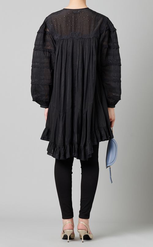 エンブロイダリーフリルロングブラウス