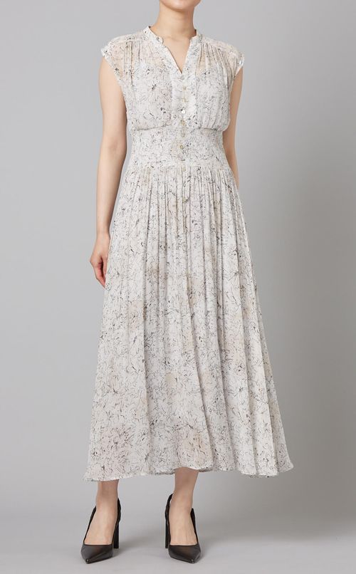 プリントシフォンワンピース