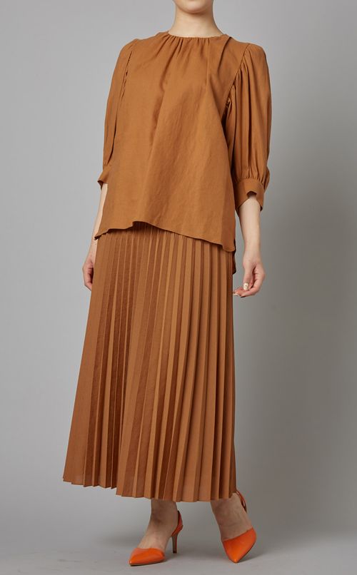 リネンストレッチブラウス