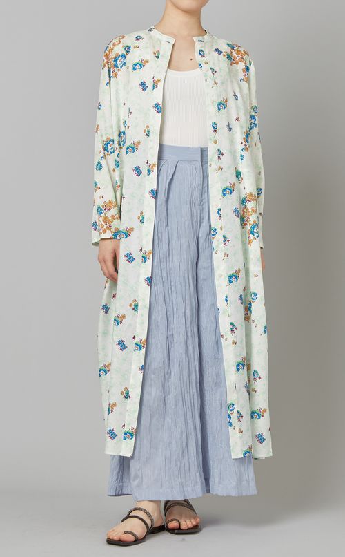 フラワープリントロングシャツ