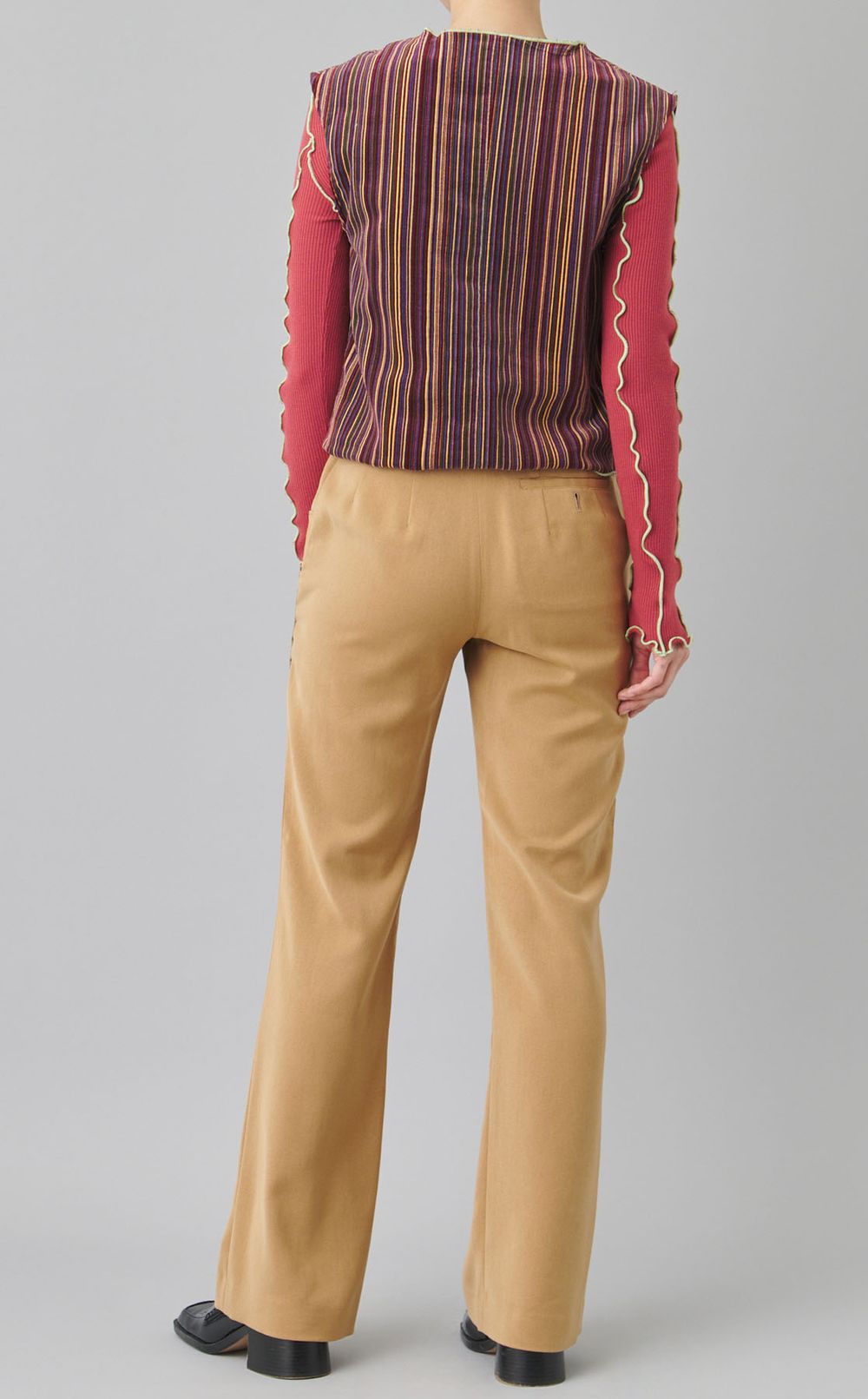 【roop】ストライプベスト付きニット