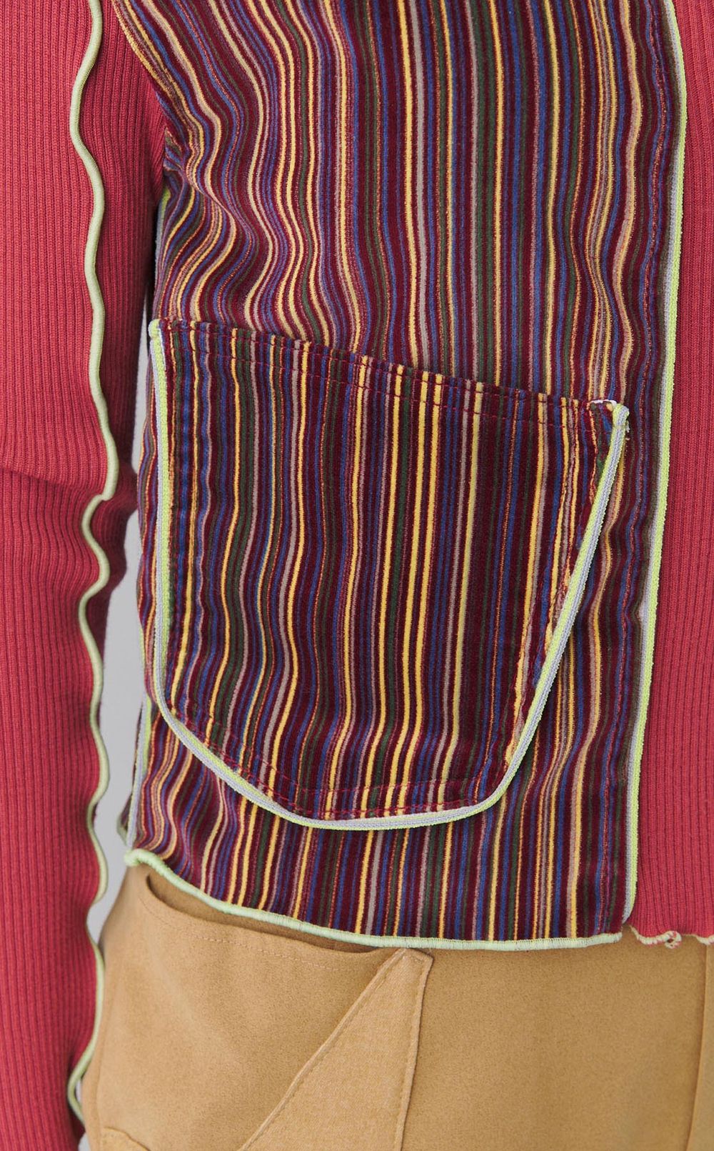 【roop】ストライプベスト付きニット