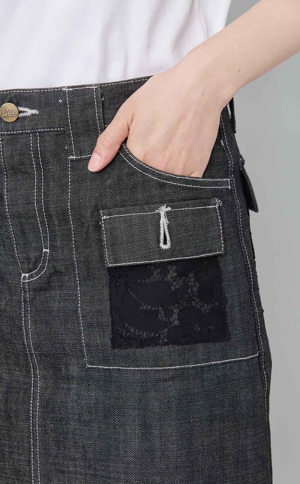 【reADdress】レースデニムミニスカート