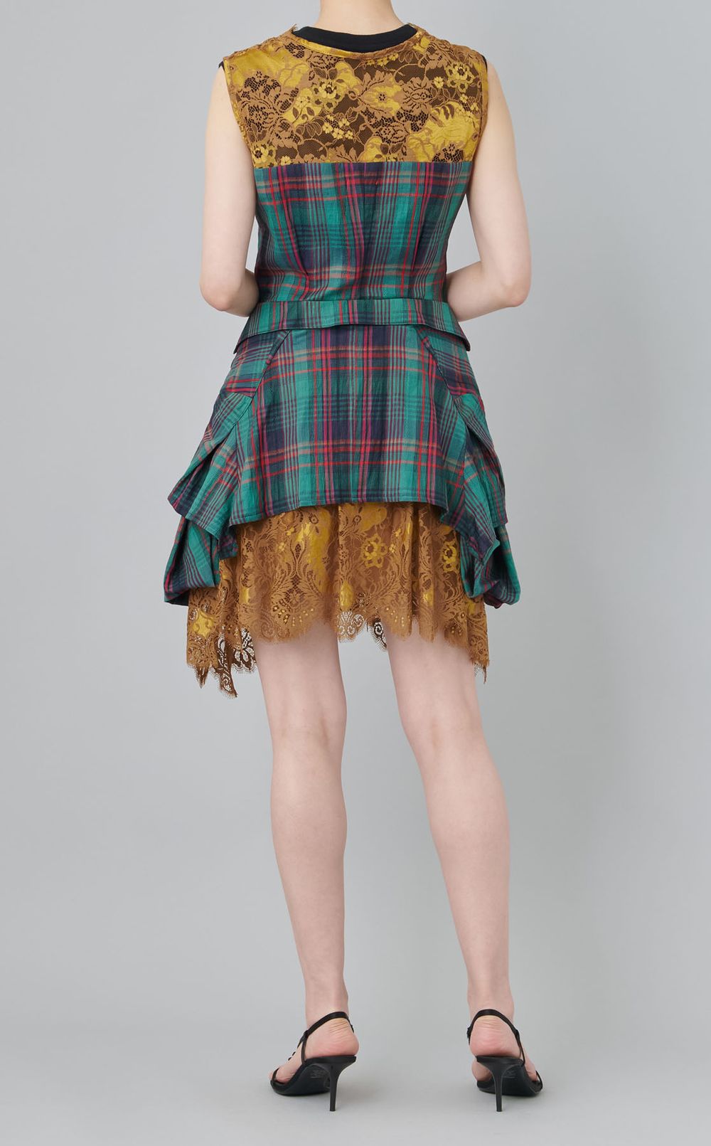 【roop】チェックレースドレス