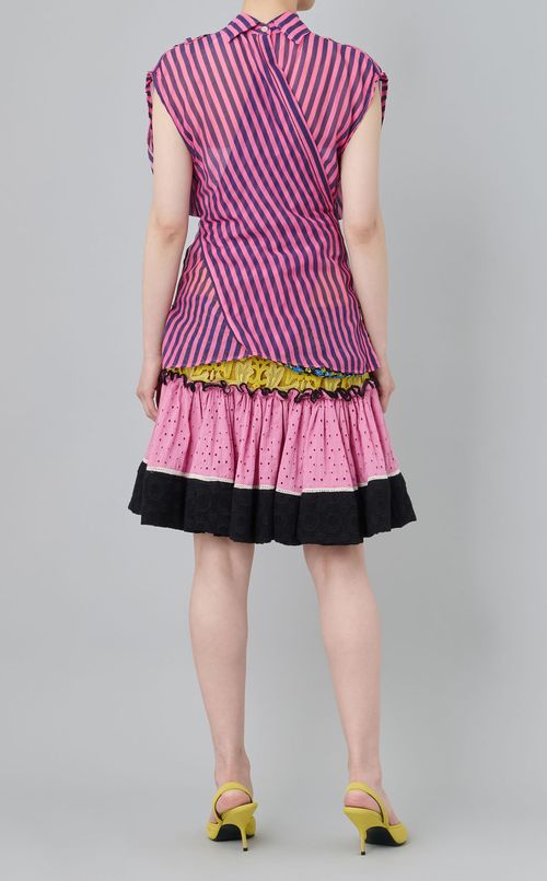 【roop】ストライプドレープトップス