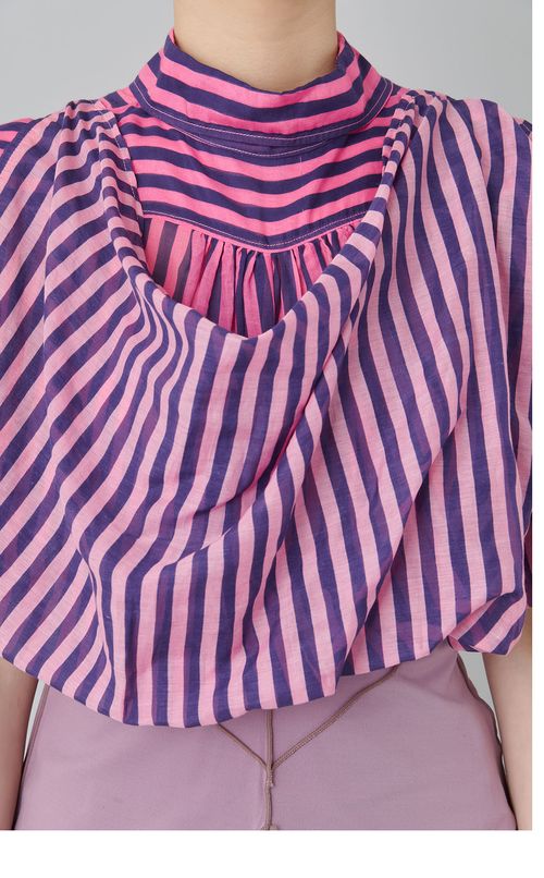 【roop】ストライプドレープトップス