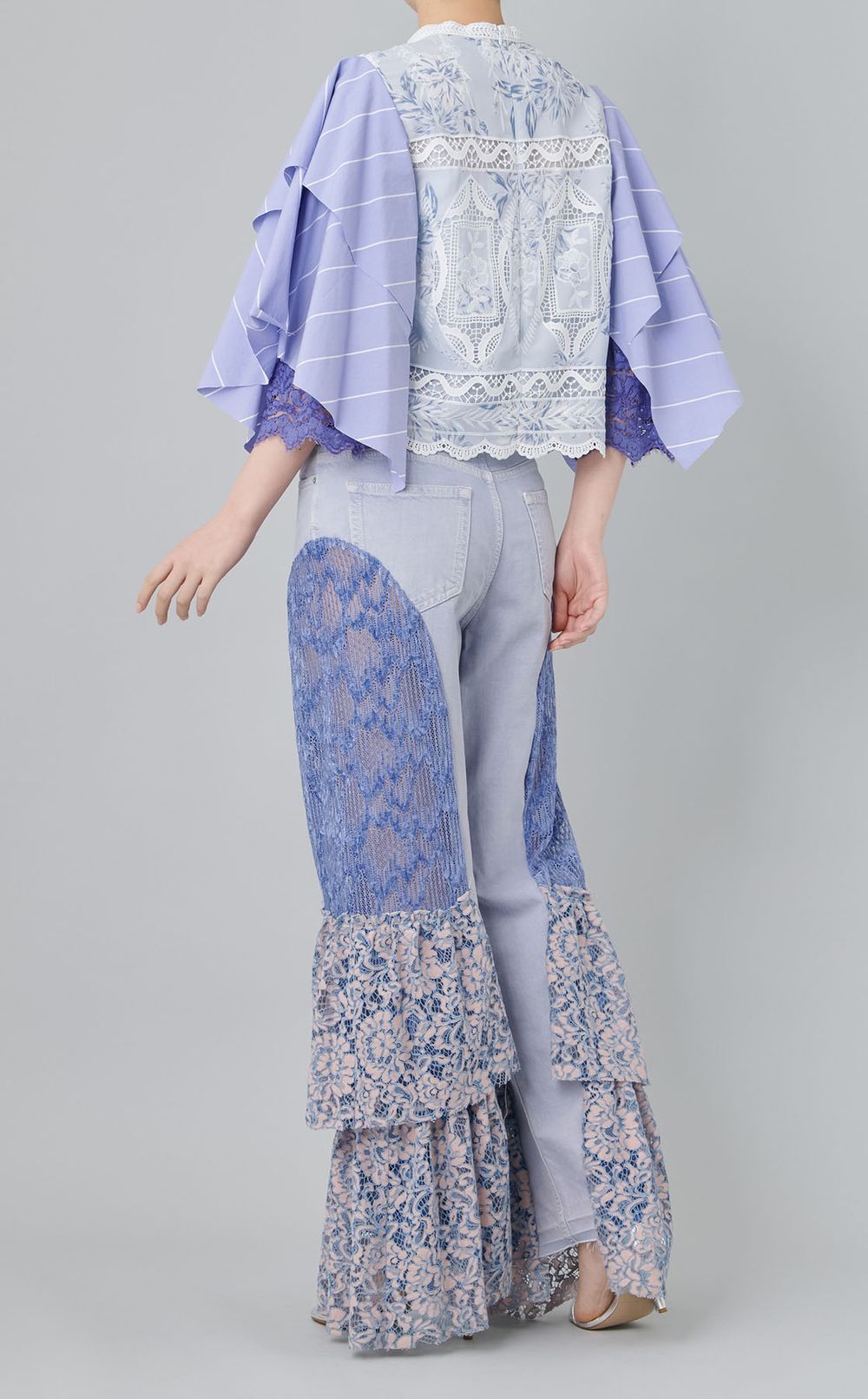 【roop】ポンチョ型レーススリーブシャツ